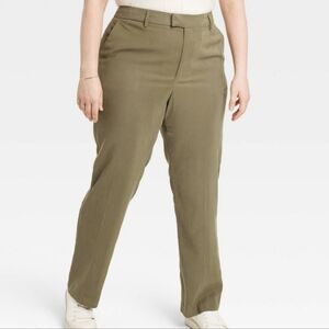 Nwt a new day olive green high rise straight pants